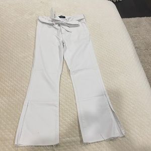 Vervet Crop Flare White Pants